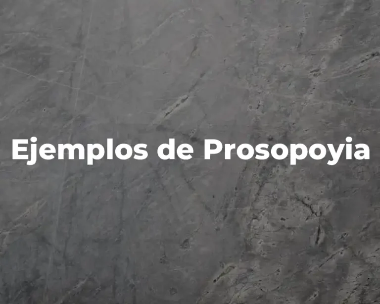 Ejemplos de Prosopoyia