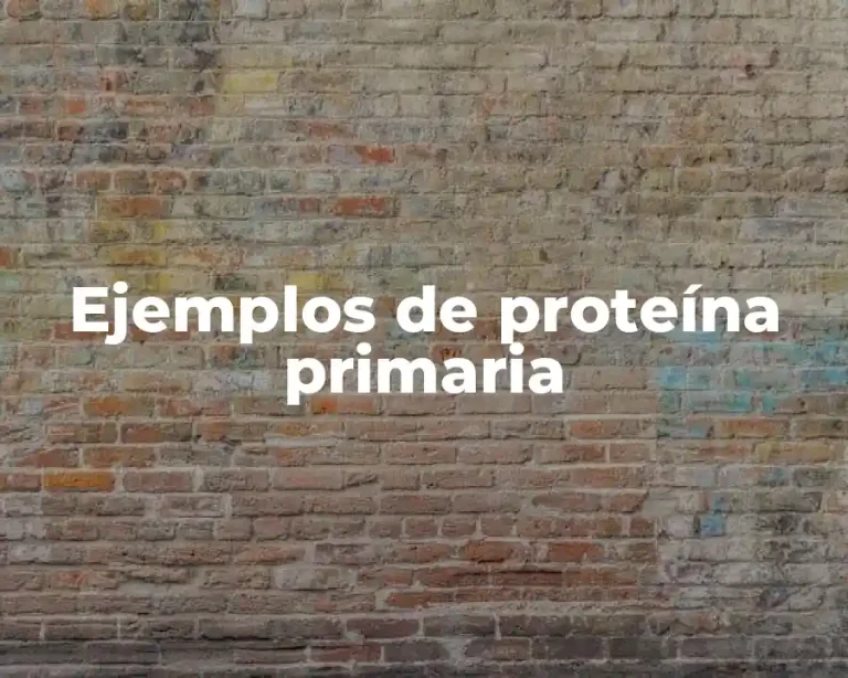 Ejemplos de proteína primaria