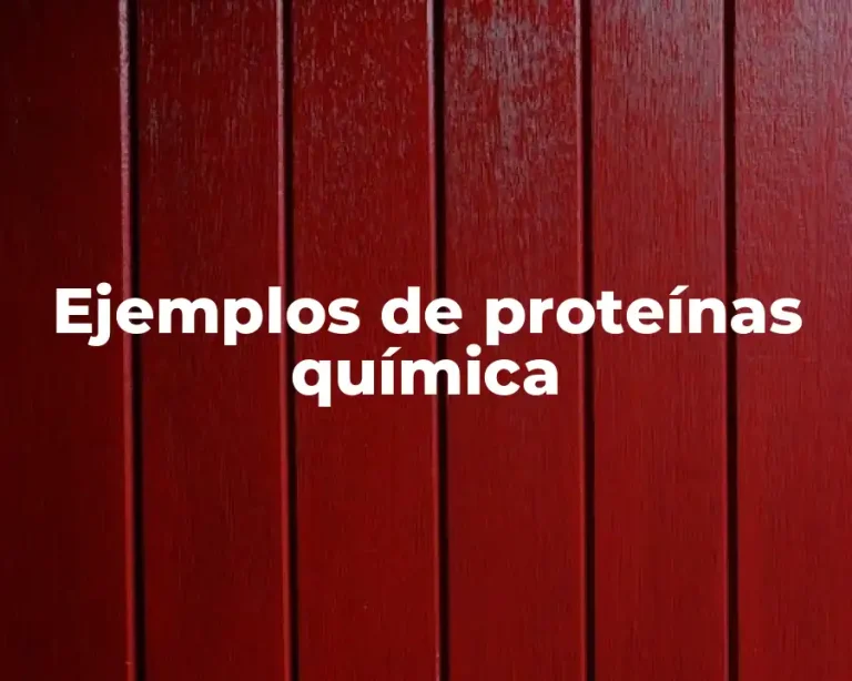 Ejemplos de proteínas química