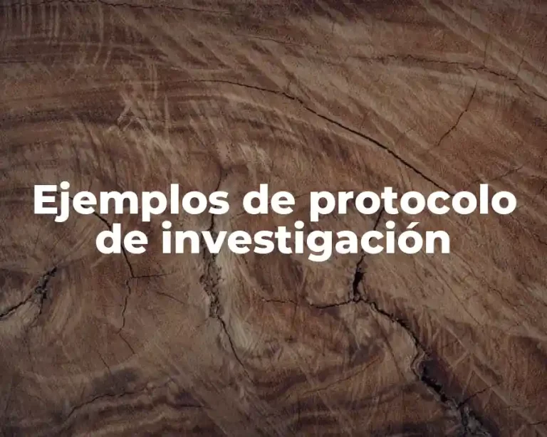 Ejemplos de protocolo de investigación