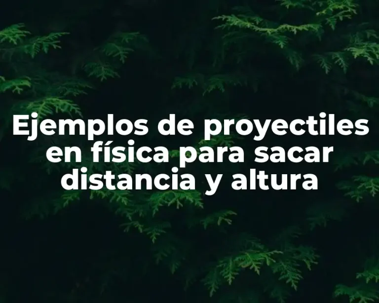 Ejemplos de proyectiles en física para sacar distancia y altura
