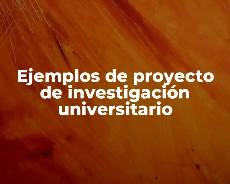 Ejemplos de proyecto de investigación universitario