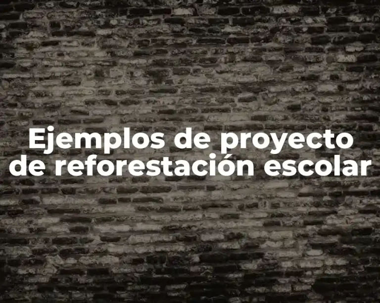 Ejemplos de proyecto de reforestación escolar