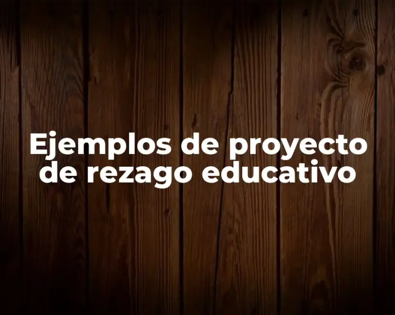 Ejemplos de proyecto de rezago educativo
