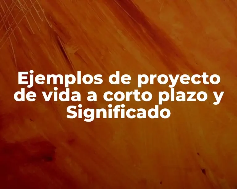 Ejemplos de proyecto de vida a corto plazo y Significado