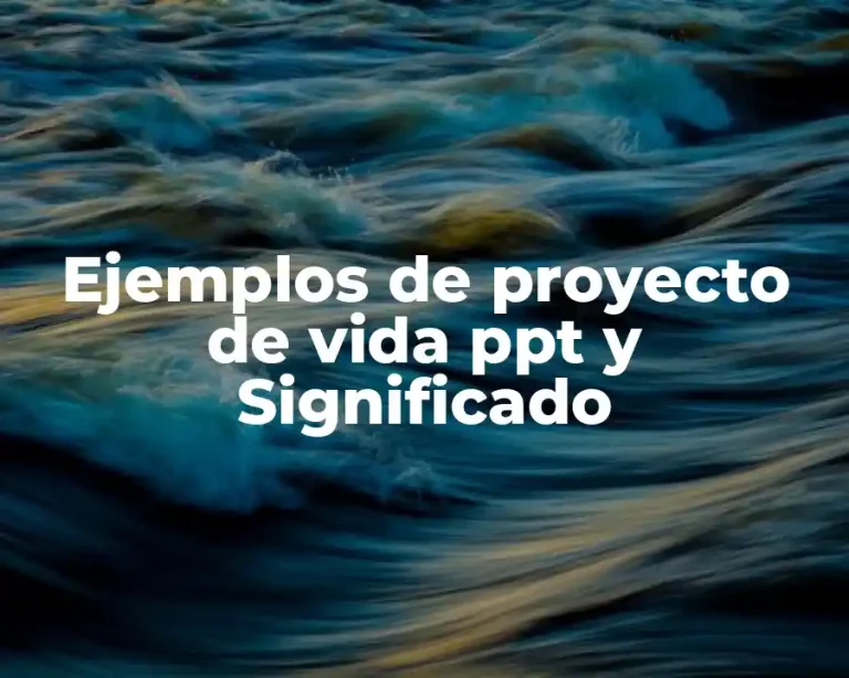 Ejemplos de proyecto de vida ppt y Significado