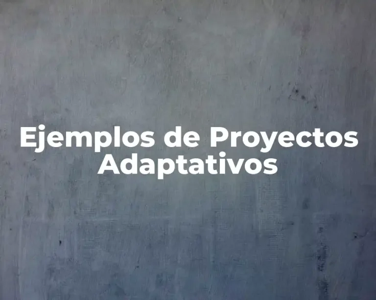 Ejemplos de Proyectos Adaptativos