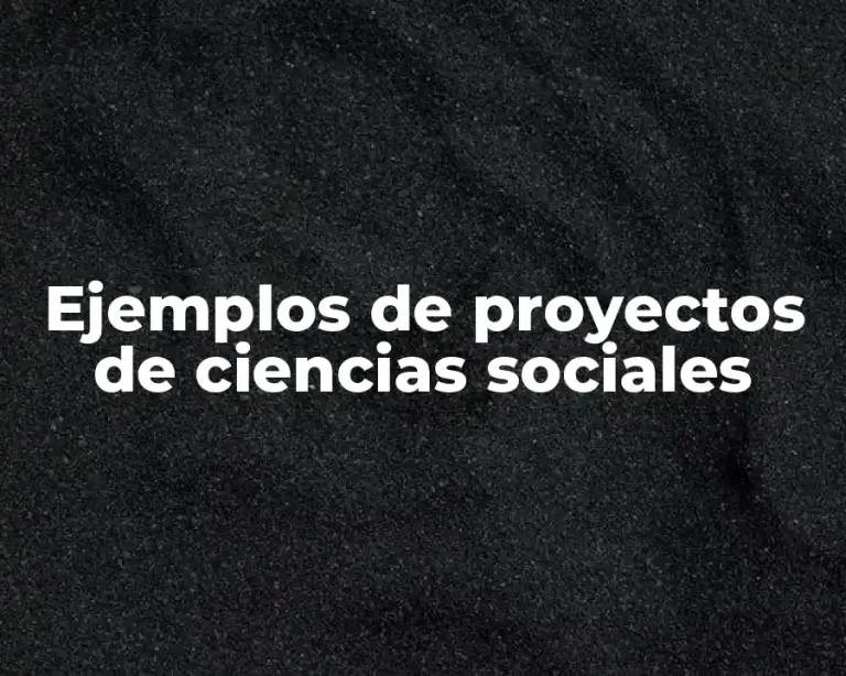 Ejemplos de proyectos de ciencias sociales