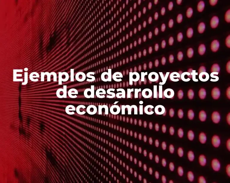 Ejemplos de proyectos de desarrollo económico