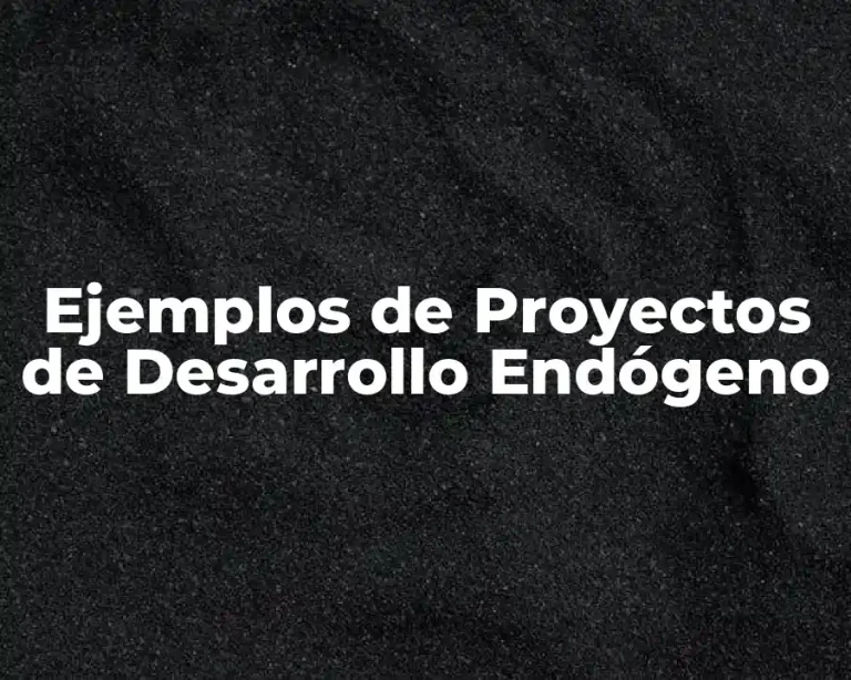 Ejemplos de Proyectos de Desarrollo Endógeno