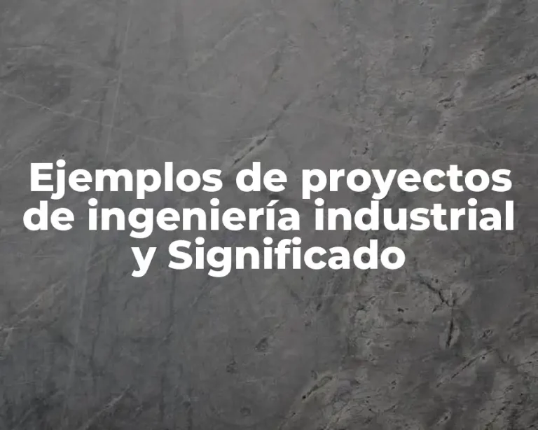 Ejemplos de proyectos de ingeniería industrial y Significado