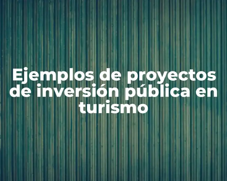 Ejemplos de proyectos de inversión pública en turismo