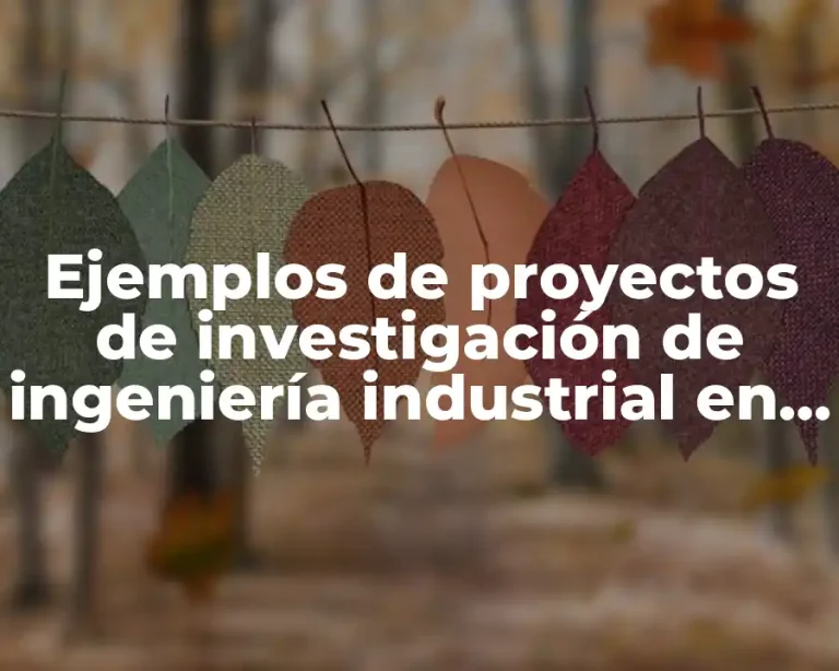 Ejemplos de proyectos de investigación de ingeniería industrial en México