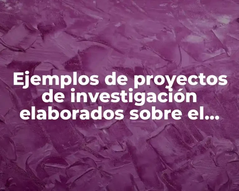 Ejemplos de proyectos de investigación elaborados sobre el medio ambiente