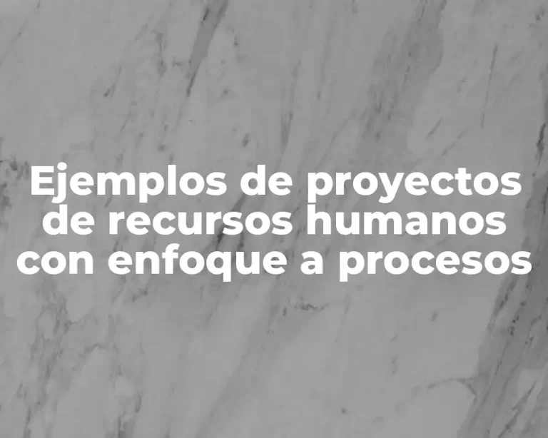 Ejemplos de proyectos de recursos humanos con enfoque a procesos