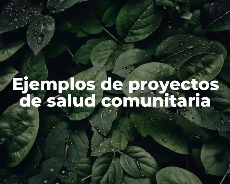 Ejemplos de proyectos de salud comunitaria