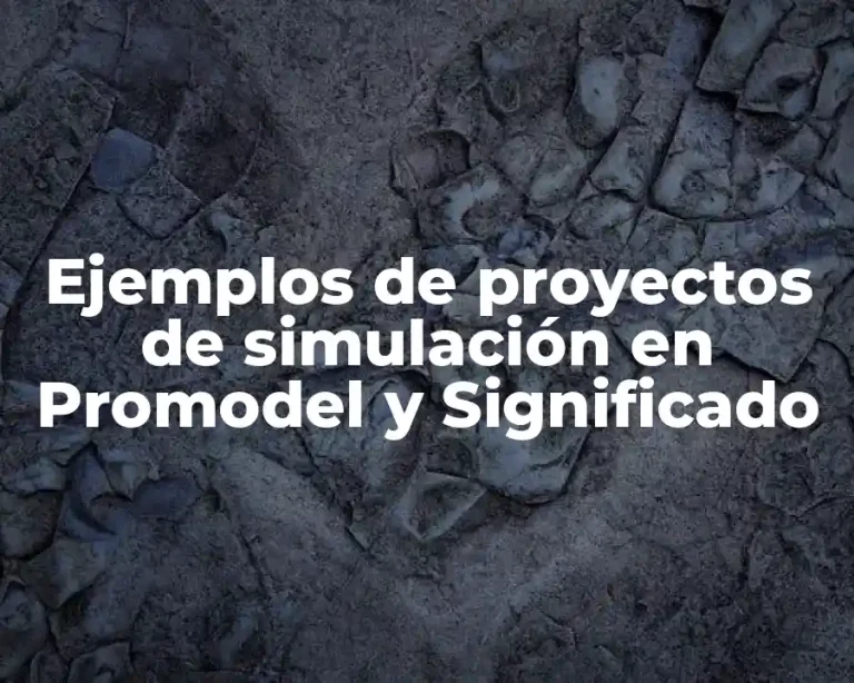 Ejemplos de proyectos de simulación en Promodel y Significado