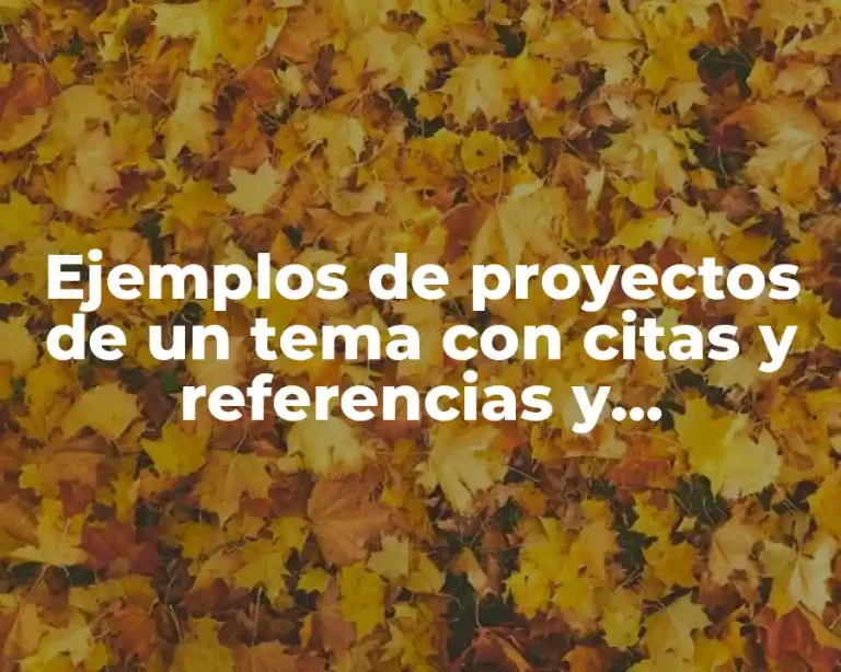 Ejemplos de proyectos de un tema con citas y referencias y Significado