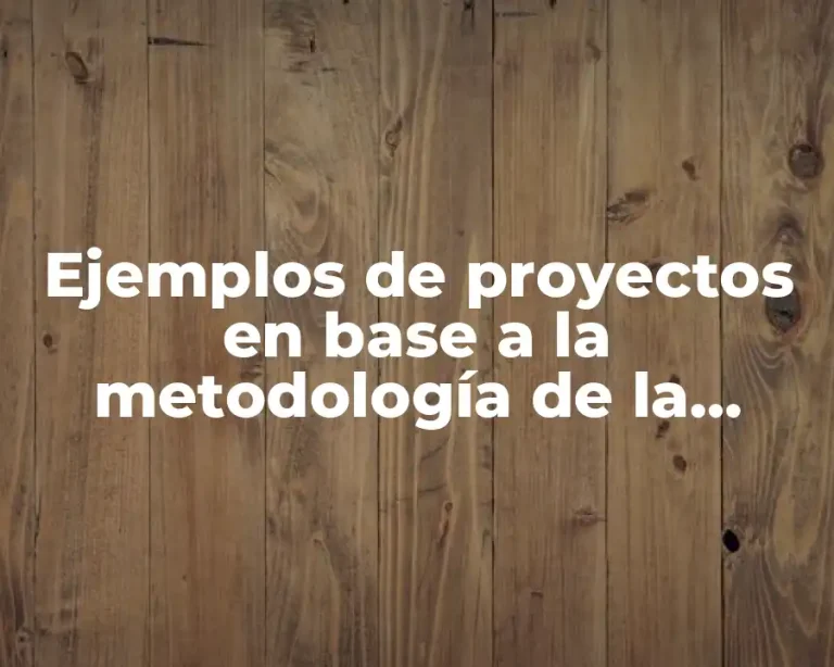 Ejemplos de proyectos en base a la metodología de la investigación