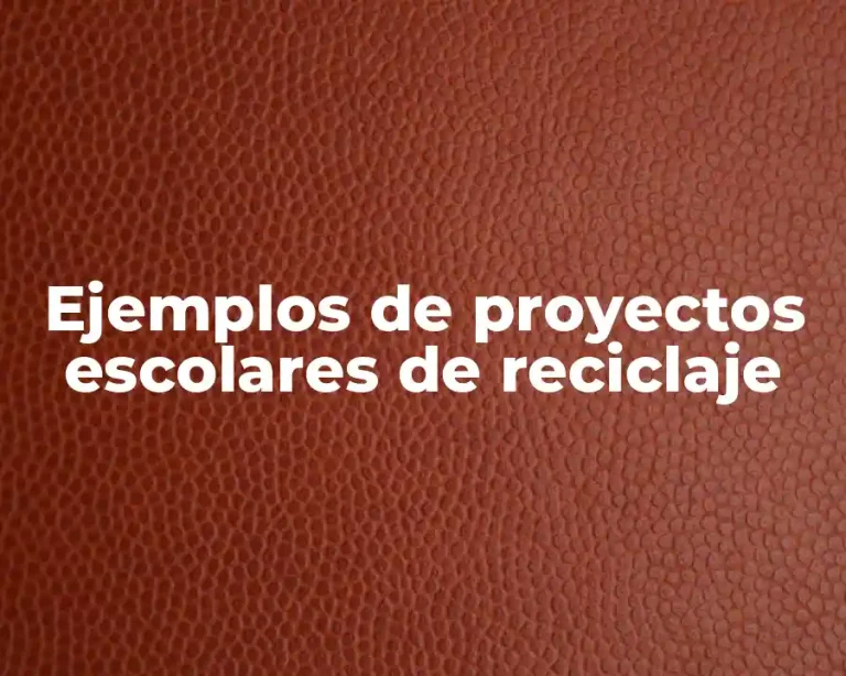Ejemplos de proyectos escolares de reciclaje