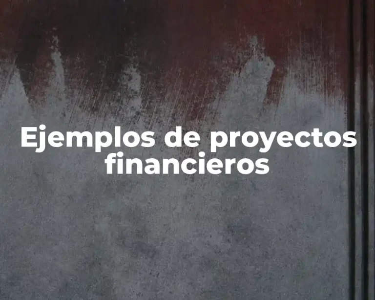 Ejemplos de proyectos financieros
