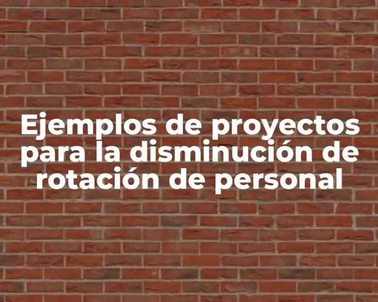 Ejemplos de proyectos para la disminución de rotación de personal