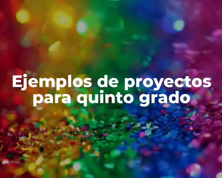 Ejemplos de proyectos para quinto grado