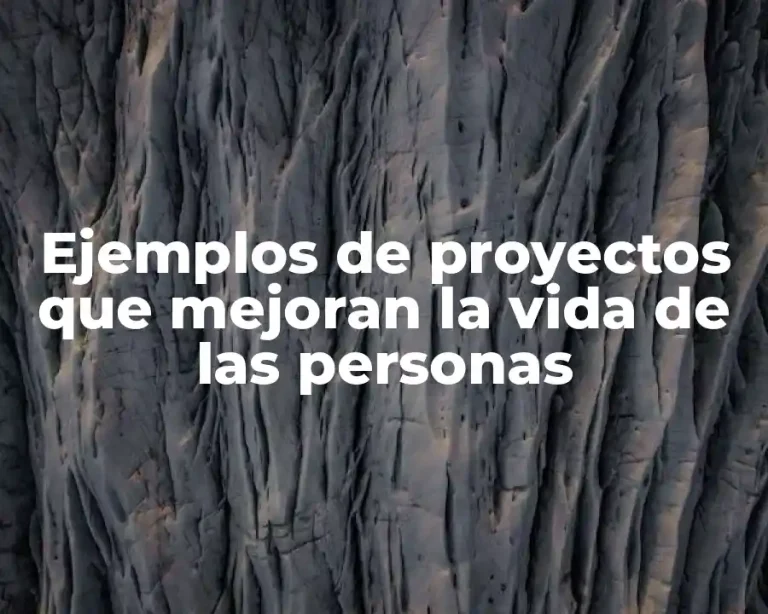 Ejemplos de proyectos que mejoran la vida de las personas
