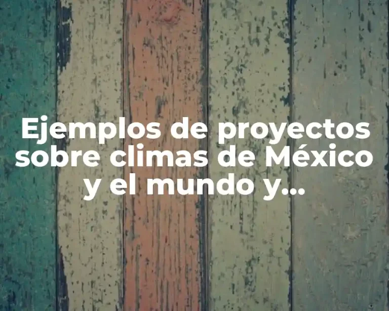 Ejemplos de proyectos sobre climas de México y el mundo y Significado