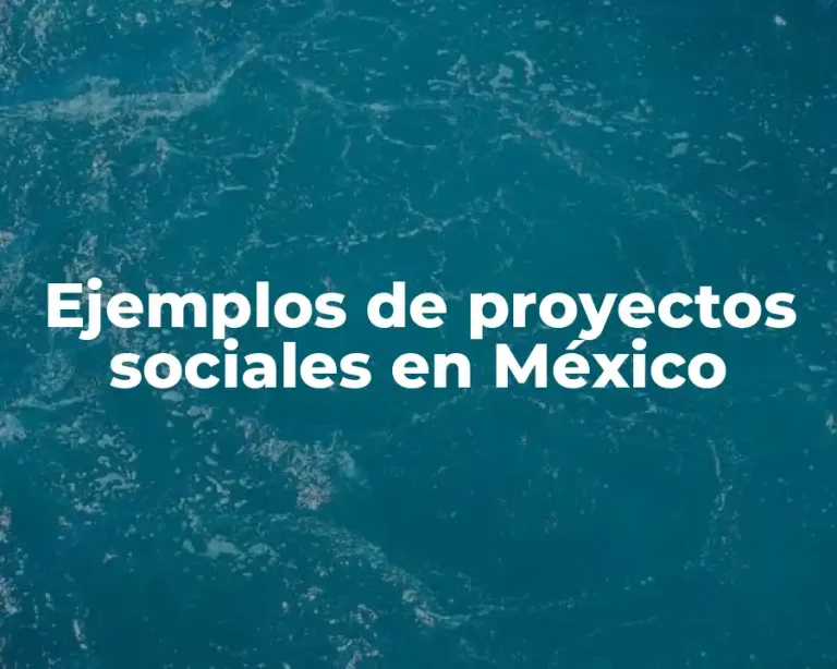 Ejemplos de proyectos sociales en México