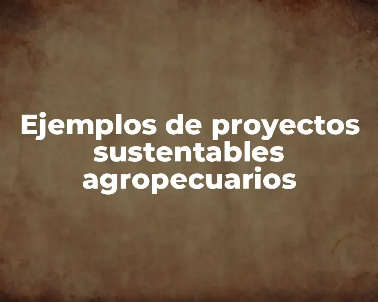Ejemplos de proyectos sustentables agropecuarios