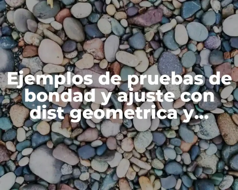 Ejemplos de pruebas de bondad y ajuste con dist geometrica y Significado