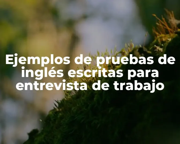 Ejemplos de pruebas de inglés escritas para entrevista de trabajo