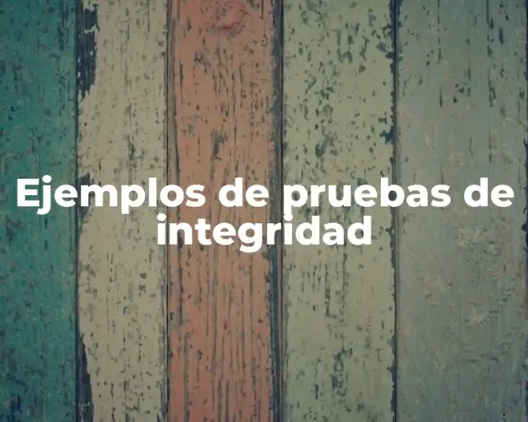 Ejemplos de pruebas de integridad