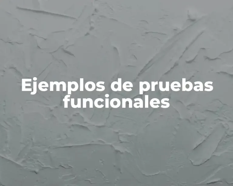 Ejemplos de pruebas funcionales