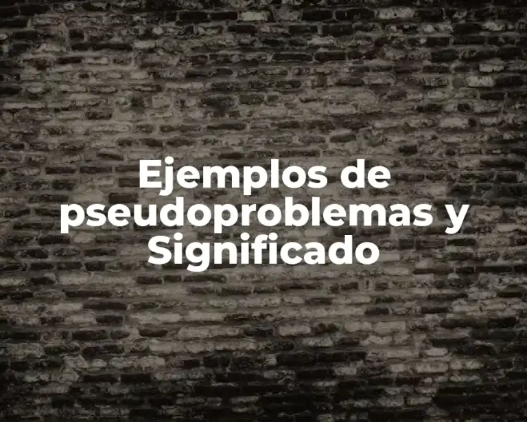 Ejemplos de pseudoproblemas y Significado
