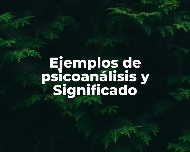 Ejemplos de psicoanálisis y Significado