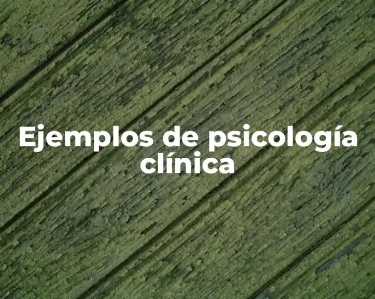Ejemplos de psicología clínica