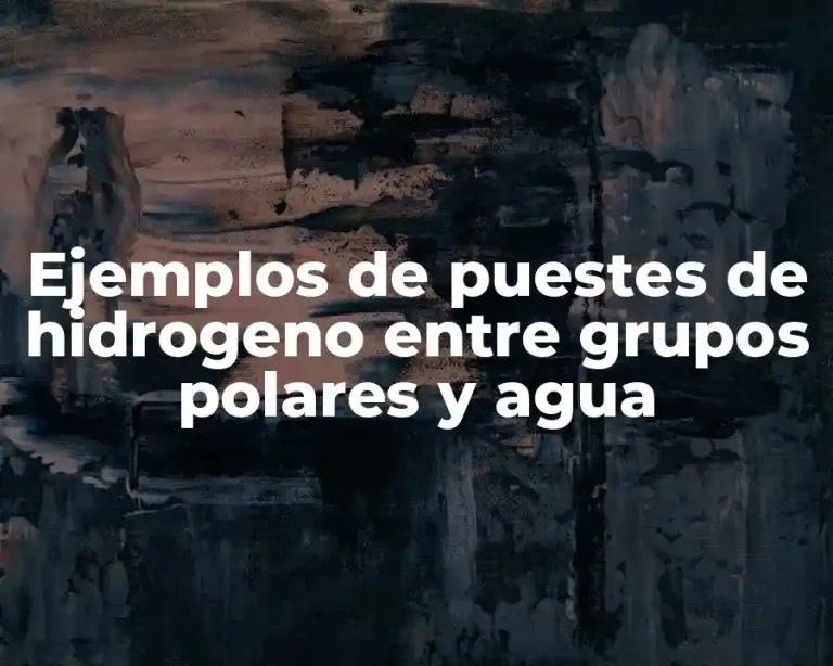 Ejemplos de puestes de hidrogeno entre grupos polares y agua