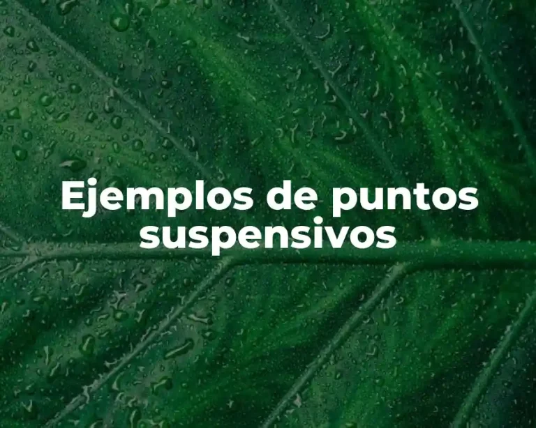 Ejemplos de puntos suspensivos