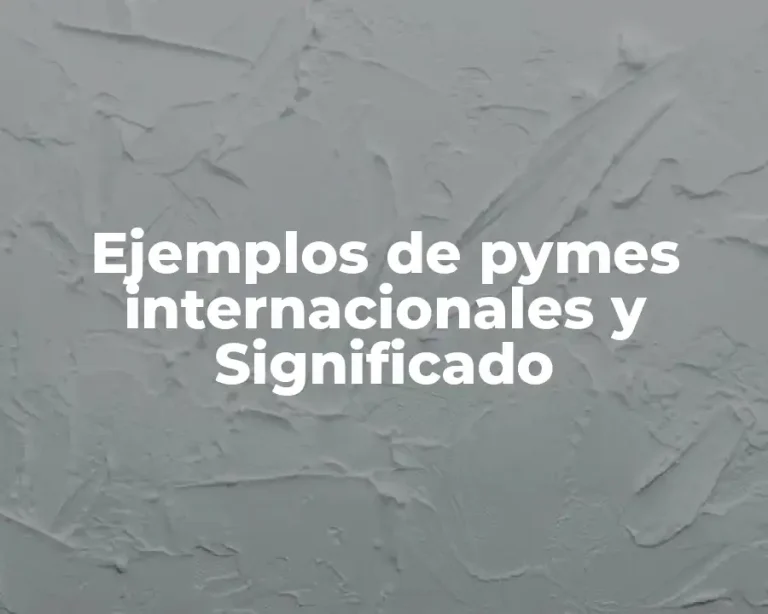 Ejemplos de pymes internacionales y Significado