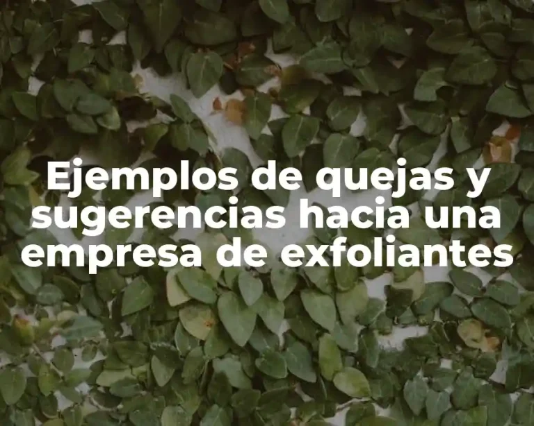 Ejemplos de quejas y sugerencias hacia una empresa de exfoliantes