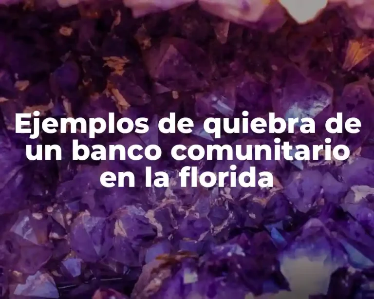 Ejemplos de quiebra de un banco comunitario en la florida