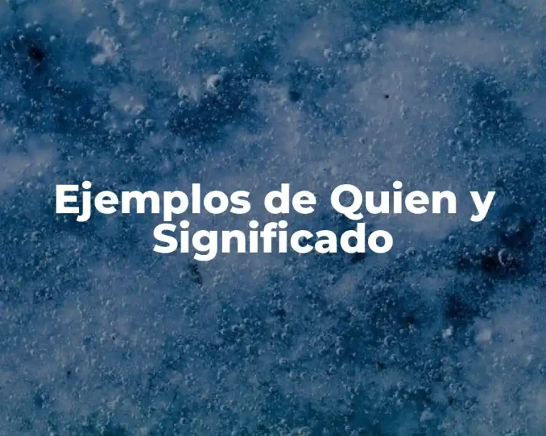 Ejemplos de Quien y Significado