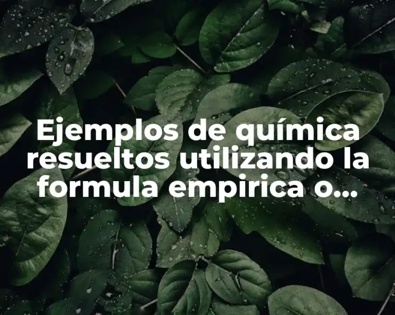 Ejemplos de química resueltos utilizando la formula empirica o minima