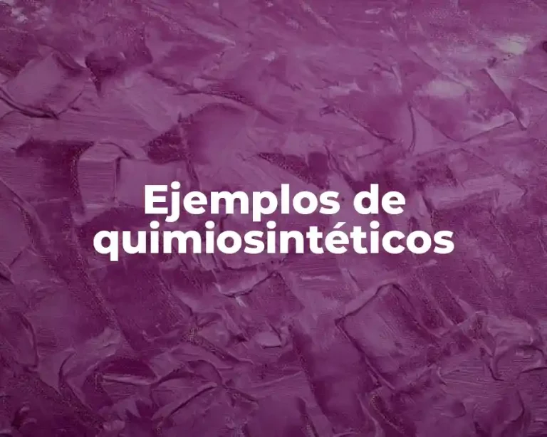 Ejemplos de quimiosintéticos