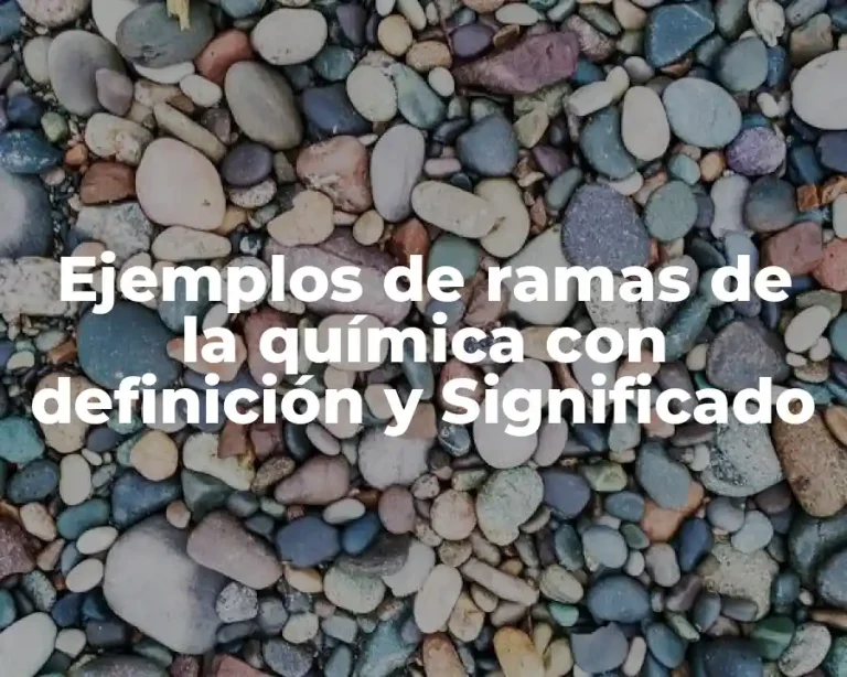 Ejemplos de ramas de la química con definición y Significado