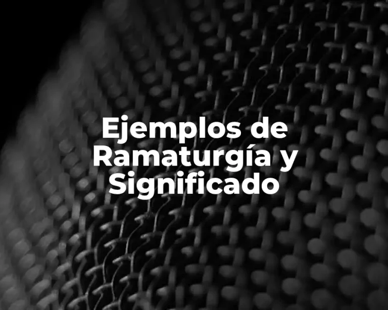 Ejemplos de Ramaturgía y Significado