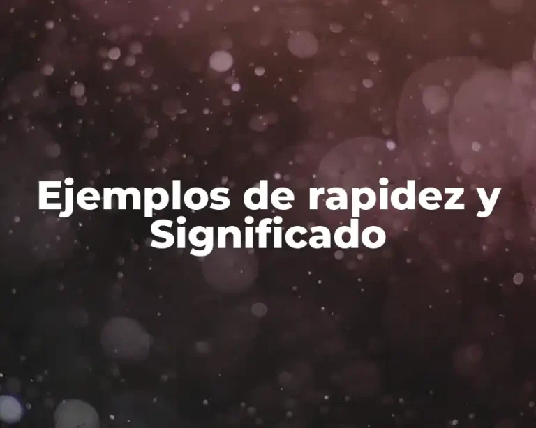 Ejemplos de rapidez y Significado