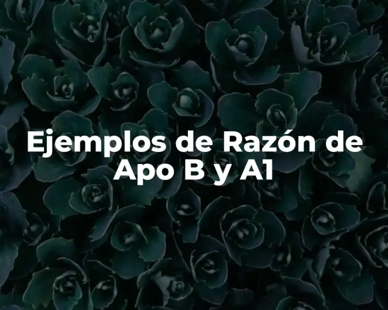 Ejemplos de Razón de Apo B y A1